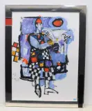 Harlekin by Rudolf Mirer, 2002, color lithograph, sold Dec 2022