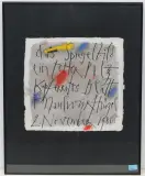 Das Spiegelbild by Rudolf Mumprecht, 1980, mixed media, sold Dec 2022