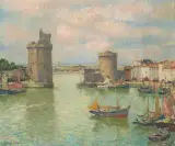 Port de La Rochelle by Pierre Langlade, oil on canvas, sold Sep 2022
