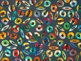 Fischaugen by Corinne Wasmuht, 1990, oil, offered Sep 2022