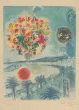 Soleil chouchant by Marc Chagall, 1967, color lithograph, sold Sep 2022