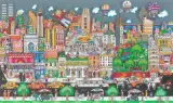 Uptown, Downtown, Allaround the town by Charles Fazzino, color screenprint, sold Sep 2022
