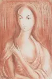 Mujer by Víctor Manuel García Valdés, 1968, charcoal, sold Sep 2022