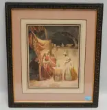 Aegyptischer Wahrsager liest einer Besucherin die Karten by Augustin François B. Desmoulins, watercolor, offered Sep 2022