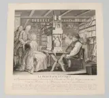 La Pharmacie Rustique ou Représentation exacte de l'intérieur de la Chambre, ou Michel Schuppach .. by Gottfried Locher, etching, sold Sep 2022