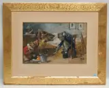 Wilde Affenbande by Paul Friedrich Meyerheim, watercolor, sold Sep 2022