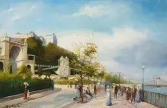 Ansicht des Burgenviertels in Budapest by Antal Berkes, oil on canvas, offered Sep 2022