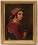Portrait einer Neapolitanerin by Fr. Epple, 1831, oil on canvas, sold Sep 2022