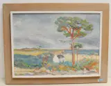 Le grand pin by Alphonse Lanoë, 1976, oil on board, offered Sep 2022