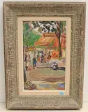 Pariser Strassenszene by Robert Liebknecht, oil on board, sold Sep 2022
