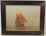 Fischerboot by Hermann Petzet, 1919, oil on board, offered Sep 2022