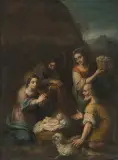 Anbetung der Hirten by Sevilla, Mitte 17.Jh., oil on canvas, sold Sep 2022