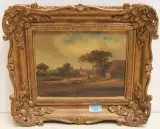 zugeschrieben Landschaft mit Blick auf eine Stadt in der Ferne by Frederick William Watts, oil on panel, sold Sep 2022