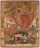 Russisch, um 1800 by Hl. Michael als Heerführer, tempera, offered Sep 2022