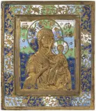 Russisch, 18./19.Jh by Metallikone "Gottesmutter Hodegetria von Smolensk", bronze, offered Sep 2022