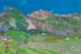 Heuet bei Maloja", 1958 by Karl Landolt, oil on canvas, offered Sep 2022