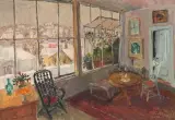 Atelier im Winter by Henri Schmid, oil on canvas, sold Sep 2022