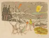 Hölzerne Sonne by Alois Carigiet, 1964, pencil, sold Sep 2022