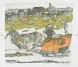 Kuhgespann by Alois Carigiet, 1976, color lithograph, sold Sep 2022