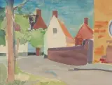 Dorfansicht by Coghuf, 1950, watercolor, offered Sep 2022