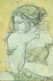 Frauenportrait by Hans Erni, 1979, watercolor, sold Sep 2022