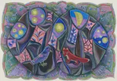 Vom Fuchs und Raben by Willi Hartung, 1963, watercolor, sold Sep 2022