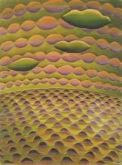 Hügelige Landschaft by Willi Hartung, 1965, watercolor, sold Sep 2022