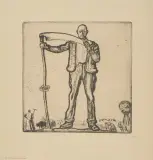 Le temps des moissons by Edouard Vallet, 1917, etching, sold Sep 2022