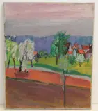 Frühlingslandschaft by Max Franz Brütschlin, oil on canvas, offered Sep 2022