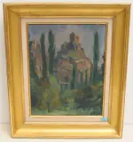 Sion, Blick auf Valère und Tourbillon by Walter Helbig, oil on canvas, offered Sep 2022
