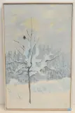 Neuschnee", 1962 by Walter Sautter, oil on canvas, sold Sep 2022