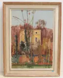 Die Villa am Fluss, 1952 by Rudolf Zender, oil on canvas, sold Sep 2022