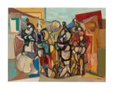 Composition 1 by Arpad Kovacs, oil on canvas, sold Oct 2023