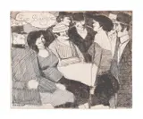 Rue Bourgois by David Schneuer, 1986, ink on paper, sold Oct 2023