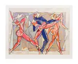 The Dance by Isaac Kahn, serigraph on paper, sold Oct 2023
