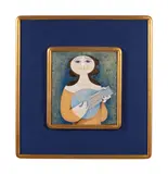 Woman with Mandolin by Samy Briss, oil on board, sold Oct 2023