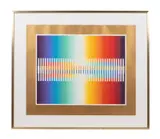 Thanksgiving (Integrated Rainbow) by Yaacov Agam, serigraph on paper, sold Oct 2023
