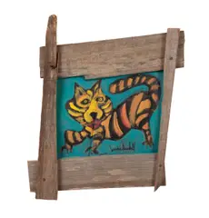 Tiger by Brian Dowdall, acrylic on cardboard, sold Oct 2023
