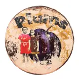 Plums by Cedric Smith, 2002, mixed media on wood, sold Oct 2023