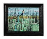 River of life from the Son of God by Howard Finster, 1990, mixed media on board, sold Oct 2023