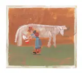 Milking Cow by Jimmy Lee Sudduth, oil on panel, sold Oct 2023