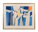 Tectonic by Herbert Bayer, 1957, pastel on velvet textured paper, sold Oct 2023