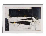 MI artist by Paul Edward Schwarz, mixed media paint on paper, sold Sep 2025