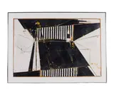 MI artist by Paul Edward Schwarz, mixed media paint on paper, sold Sep 2025