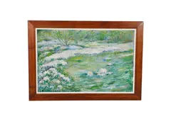 Impressionist Lily Pond Painting by Peter Guarino, oil on canvas, sold Oct 2025