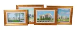 (5) Paintings of Corporate Buildings by William Beebe, oil on canvas and oil on panel, sold Oct 2025