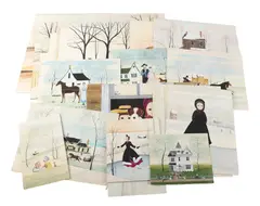 (23) Folk Art Paintings depicting various scenes by John Matassa, gouache on board, sold Oct 2025