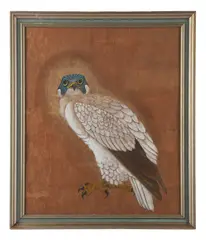 Painting of a Falcon by John Matassa, watercolor and gouache, sold Oct 2025