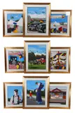 (9) Watercolors of a Corporate Event by Thomas Newnam, watercolor on paper, sold Oct 2025