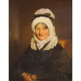 Untitled (Portrait of an Elderly Woman) by Robert Frain, oil on canvas, sold Aug 2022